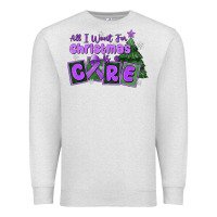 Oatmeal Heather all i want for christmas is a cure pancreatic canc Premium Sweatshirt - MaliasSmallBusiness