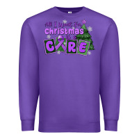 Purple all i want for christmas is a cure pancreatic canc Premium Sweatshirt - MaliasSmallBusiness
