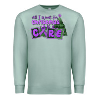 Seafoam all i want for christmas is a cure pancreatic canc Premium Sweatshirt - MaliasSmallBusiness