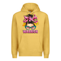 Antique Gold cancer warrior messy bun Premium Hoodie - BarkalooDesign