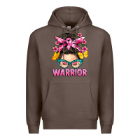 Coffee cancer warrior messy bun Premium Hoodie - BarkalooDesign