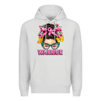Dove Grey cancer warrior messy bun Premium Hoodie - BarkalooDesign
