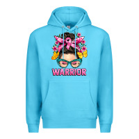 Ocean Blue cancer warrior messy bun Premium Hoodie - BarkalooDesign