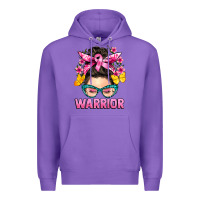 Purple cancer warrior messy bun Premium Hoodie - BarkalooDesign