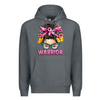 Rock cancer warrior messy bun Premium Hoodie - BarkalooDesign