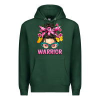 Sports Green cancer warrior messy bun Premium Hoodie - BarkalooDesign