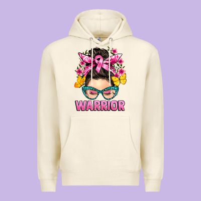 Cancer Warrior Messy Bun Premium Hoodie Designed By Barkaloodesign