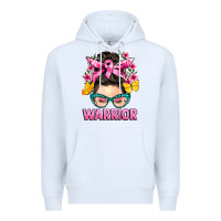 White cancer warrior messy bun Premium Hoodie - BarkalooDesign