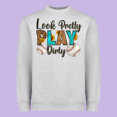 Look Pretty  Play Dirty Heavyweight Sweatshirt Designed By Hra Design Shop