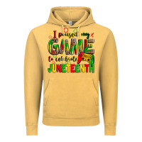 Vintage Mustard I paused my game to celebrate Juneteenth Vintage Hoodie - Zillion Design Studio
