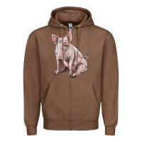 Chestnut american yorkshire pig Zipper Hoodie - LillyAllenDesigns