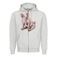 Dove Grey american yorkshire pig Zipper Hoodie - LillyAllenDesigns
