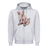 American Yorkshire Pig Zipper Hoodie | Teevron