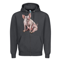 Smoke american yorkshire pig Zipper Hoodie - LillyAllenDesigns