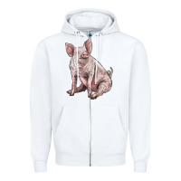 White american yorkshire pig Zipper Hoodie - LillyAllenDesigns