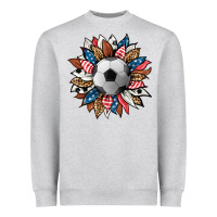 Heather Grey football sunflower Heavyweight Sweatshirt - HRA Design Shop