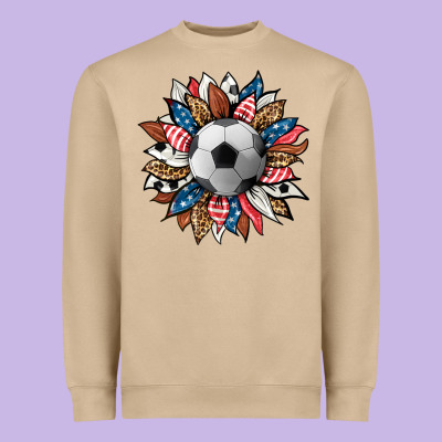 Football Sunflower Heavyweight Sweatshirt Designed By Hra Design Shop