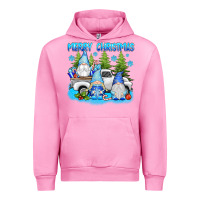 Fuchsia Pink merry christmas gnomies Urban Hoodie - texasbilliewilder