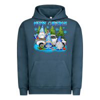 Pigment Midnight Navy merry christmas gnomies Urban Hoodie - texasbilliewilder