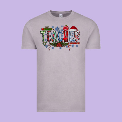 Teacher Christmas Vintage Tee Designed By Racoondesign