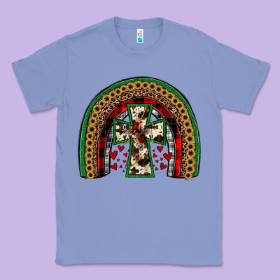 Cross Rainbow Classic Tee Designed By Jahusdesignshop