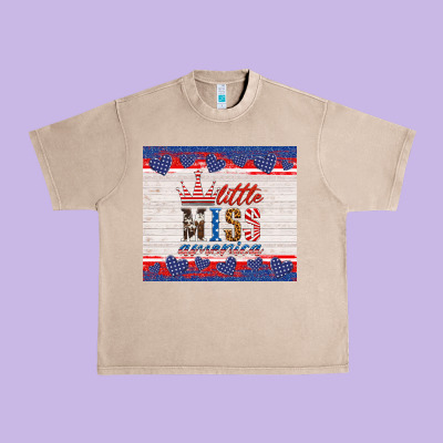 4th Of July Little Miss America Urban Heavy Tee Designed By Hra Design Shop