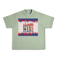 Oil Green 4th of july little miss America Urban Heavy Tee - HRA Design Shop
