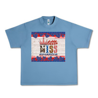 Pebble Blue 4th of july little miss America Urban Heavy Tee - HRA Design Shop