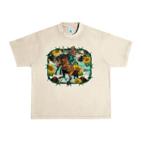 Sandshell western rodeo horse cowhide sunflowers Urban Heavy Tee - BarkalooDesign