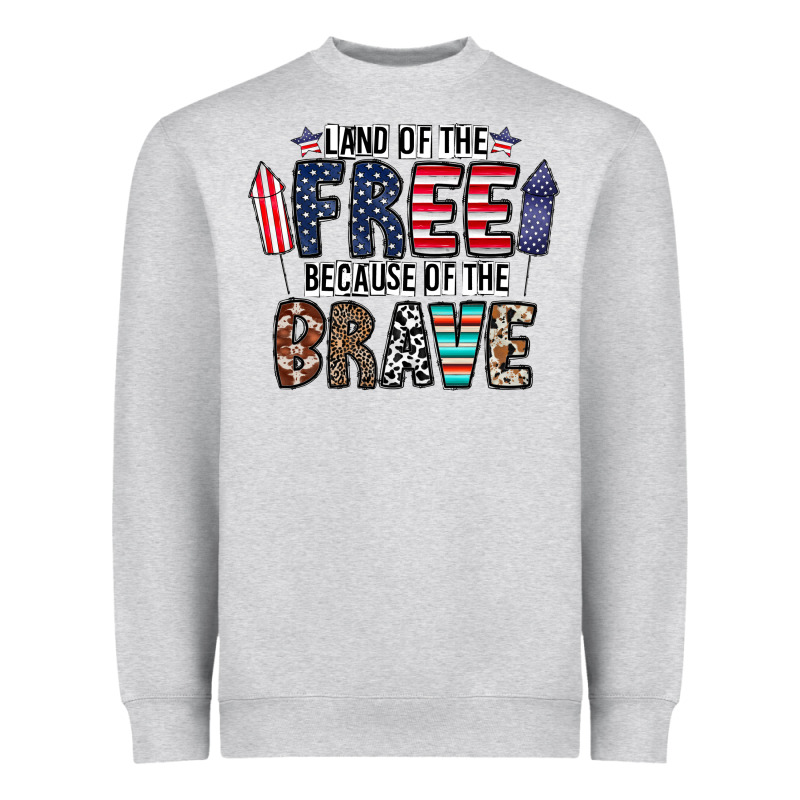 Land Of The Beacause Of The Brave Heavyweight Sweatshirt by CowhideDigitalArt | Teevron