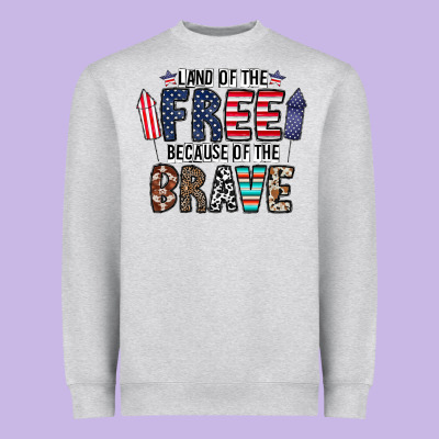 Land Of The Beacause Of The Brave Heavyweight Sweatshirt Designed By Cowhidedigitalart