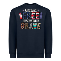 Navy land of the beacause of the brave Heavyweight Sweatshirt - CowhideDigitalArt