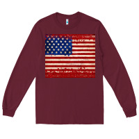 Burgundy american flag tumbler Long Sleeve Tee - JahusDesignShop
