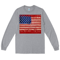 Heather Grey american flag tumbler Long Sleeve Tee - JahusDesignShop