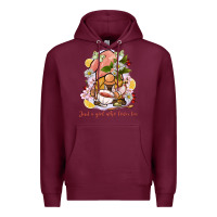 Burgundy just a girl who loves tea gnome Premium Hoodie - BarkalooDesign