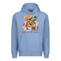 Colony Blue just a girl who loves tea gnome Premium Hoodie - BarkalooDesign