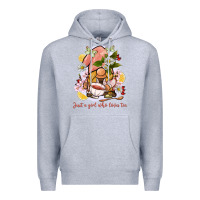 Heather Grey just a girl who loves tea gnome Premium Hoodie - BarkalooDesign