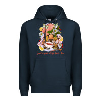 Navy just a girl who loves tea gnome Premium Hoodie - BarkalooDesign
