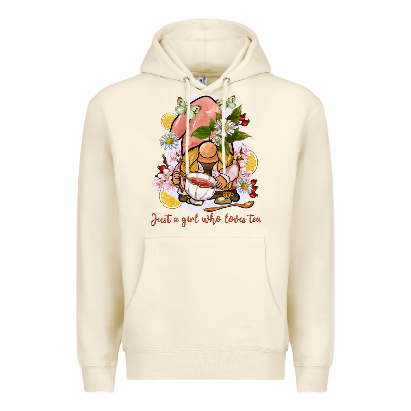 Just A Girl Who Loves Tea Gnome Premium Hoodie by BarkalooDesign | Teevron