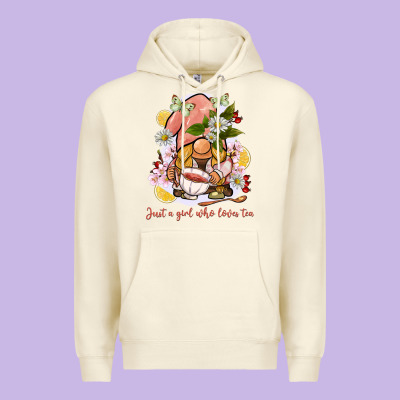 Just A Girl Who Loves Tea Gnome Premium Hoodie Designed By Barkaloodesign