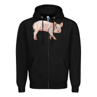 Black american yorkshire pig  baby Zipper Hoodie - LillyAllenDesigns