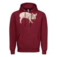 Burgundy american yorkshire pig  baby Zipper Hoodie - LillyAllenDesigns