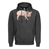 Charcoal Heather american yorkshire pig  baby Zipper Hoodie - LillyAllenDesigns
