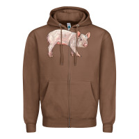 Chestnut american yorkshire pig  baby Zipper Hoodie - LillyAllenDesigns