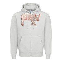 Dove Grey american yorkshire pig  baby Zipper Hoodie - LillyAllenDesigns