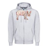 Heather Grey american yorkshire pig  baby Zipper Hoodie - LillyAllenDesigns