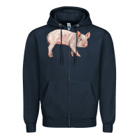 Navy american yorkshire pig  baby Zipper Hoodie - LillyAllenDesigns