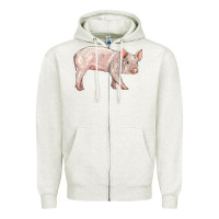 Oatmeal Heather american yorkshire pig  baby Zipper Hoodie - LillyAllenDesigns