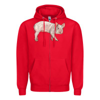 Red american yorkshire pig  baby Zipper Hoodie - LillyAllenDesigns