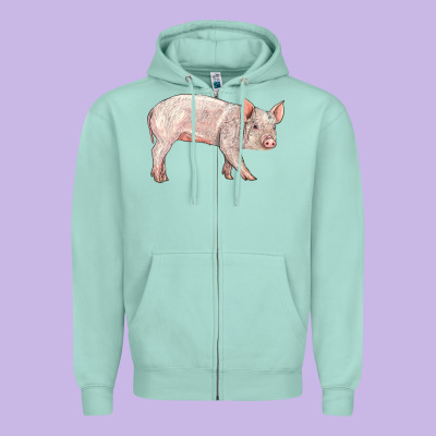 American Yorkshire Pig  Baby Zipper Hoodie Designed By Lillyallendesigns